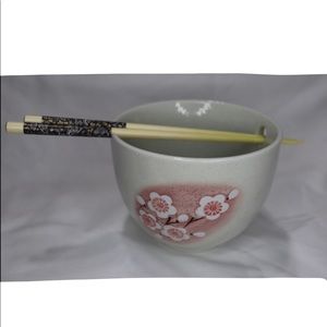 Cherry Blossom Ramen Bowl w/Chopsticks